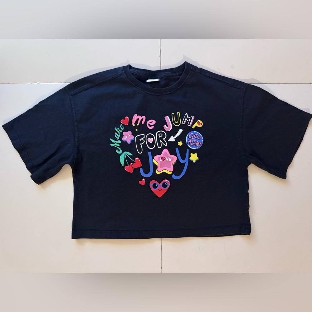 Zara Kids BlackGraphic T-Shirt in Size 13-14 in EUC